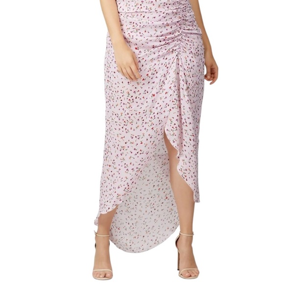 Nicholas Pink Floral Ruched Silk Dress - Picture 2 of 8